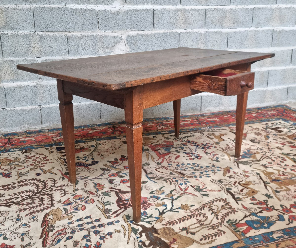 Oak Center Table, Louis XVI Period, 18th Century. -photo-2