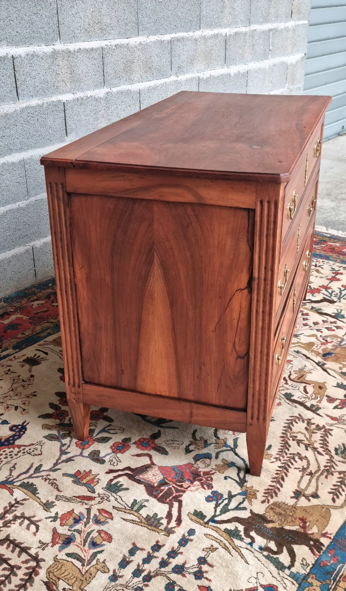 Solid Mahogany Chest Of Drawers, Louis XVI Style, 18th Century.-photo-2