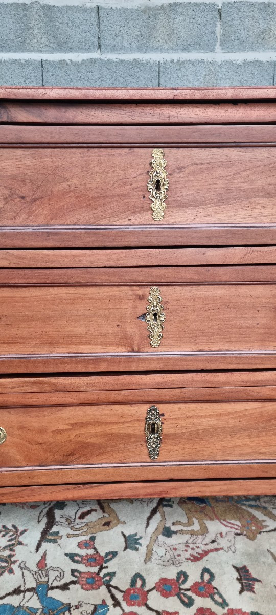 Solid Mahogany Chest Of Drawers, Louis XVI Style, 18th Century.-photo-3