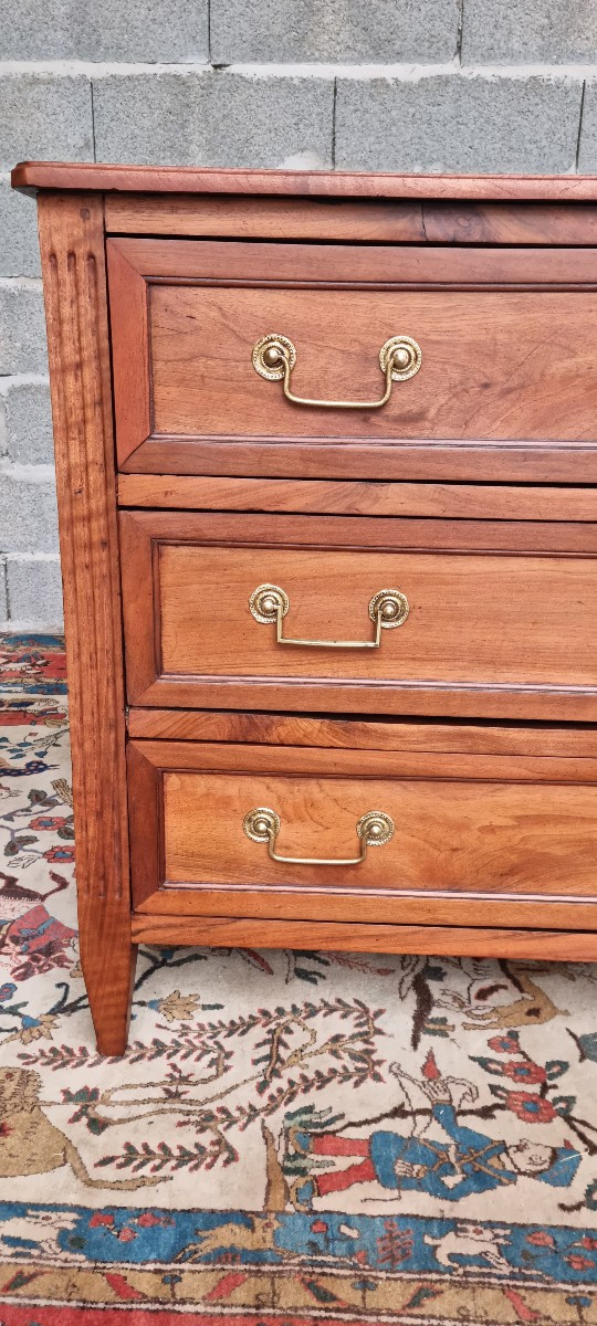 Solid Mahogany Chest Of Drawers, Louis XVI Style, 18th Century.-photo-4