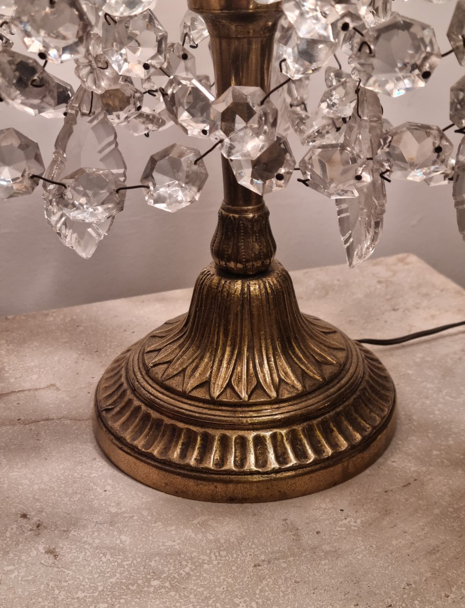 Bronze And Crystal Girandole, Louis XV Style, 19th Century. -photo-2