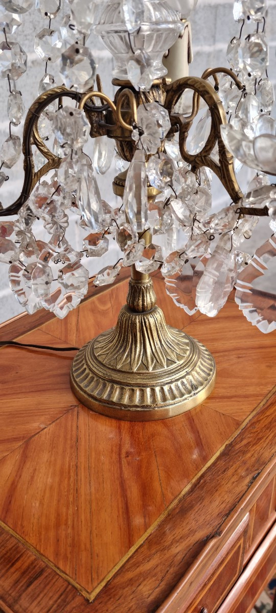 Girandole en Bronze et Cristal, Louis XV, d'époque XIXème. -photo-2