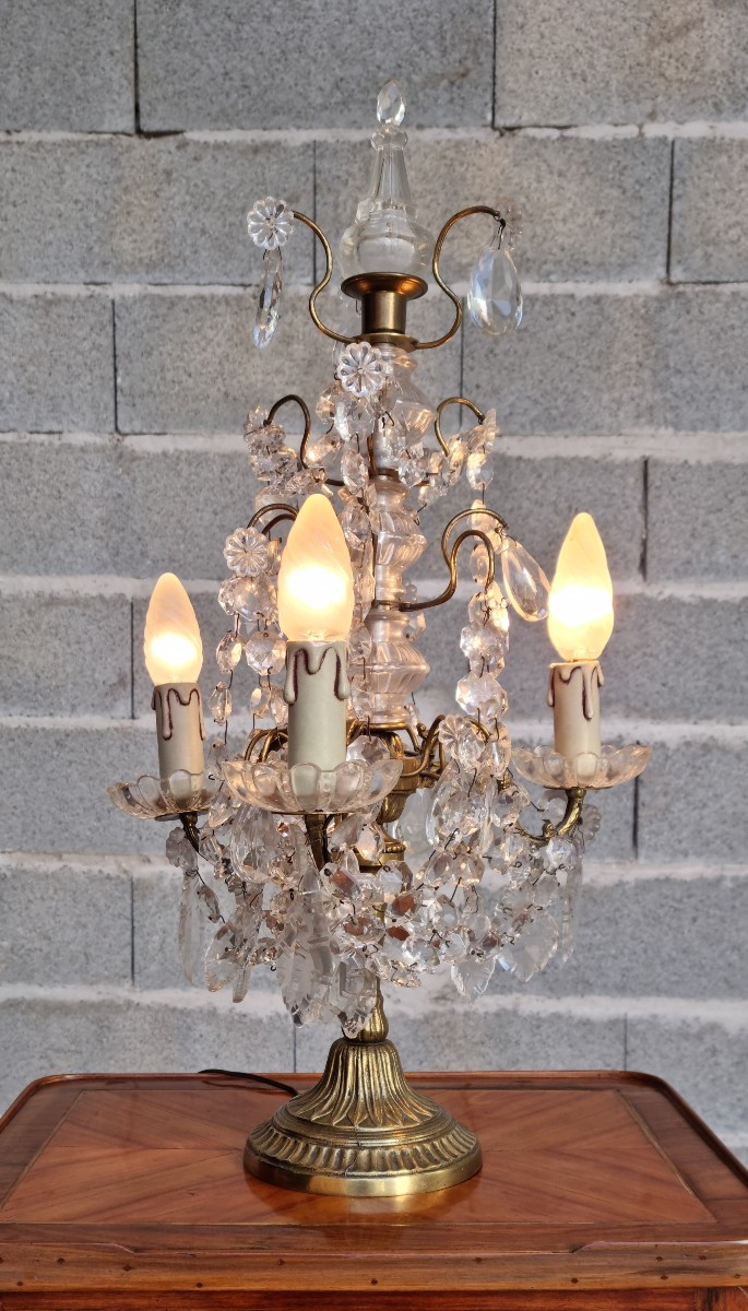 Girandole en Bronze et Cristal, Louis XV, d'époque XIXème. 