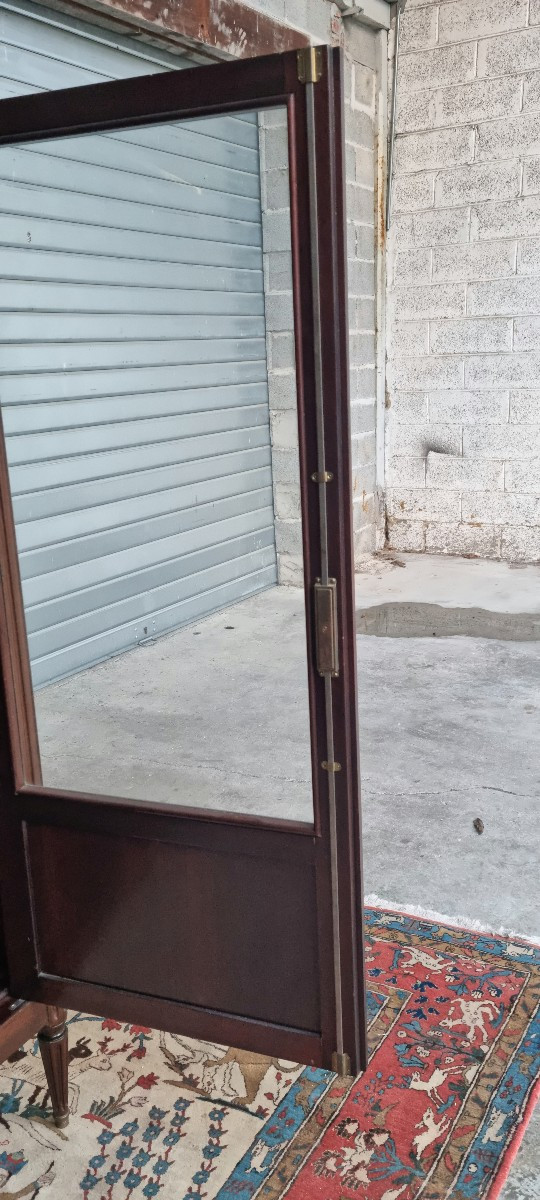 Bibliothèque vitrine en acajou,Louis XVI, d'époque XXème -photo-1