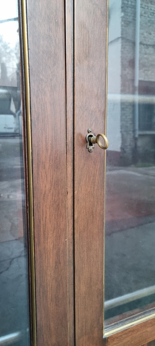 Bibliothèque vitrine en acajou,Louis XVI, d'époque XXème -photo-4