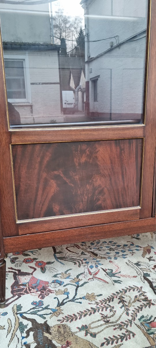Bibliothèque vitrine en acajou,Louis XVI, d'époque XXème -photo-5