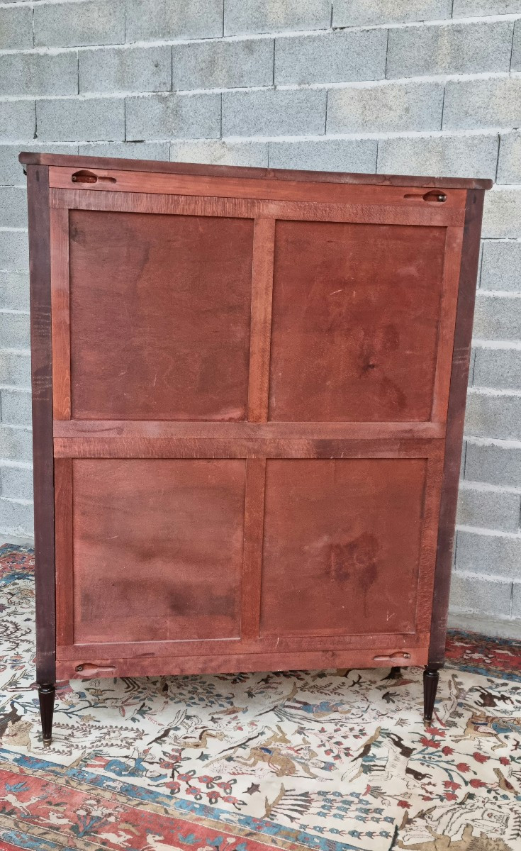 Bibliothèque vitrine en acajou,Louis XVI, d'époque XXème -photo-7