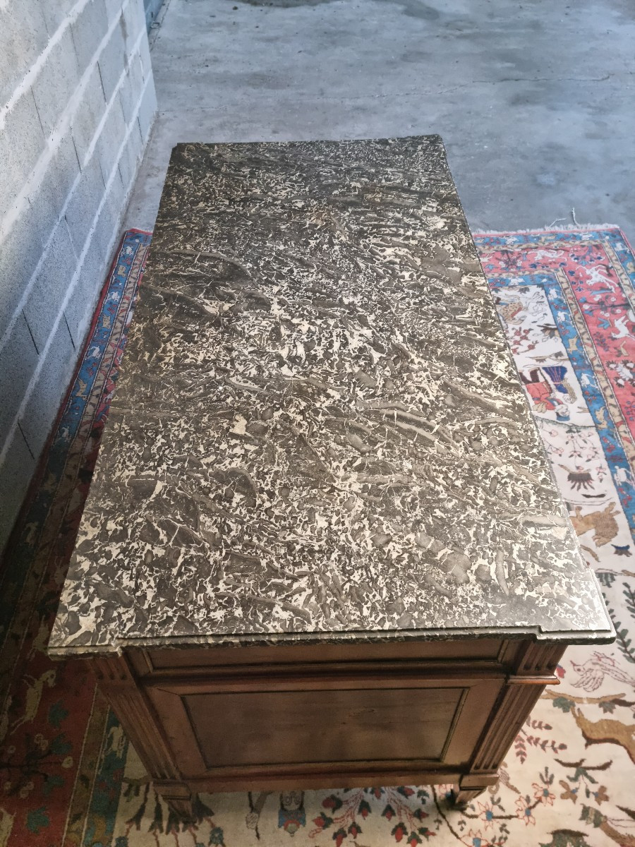 Commode en acajou Louis XVI d'époque XVIII ème -photo-1