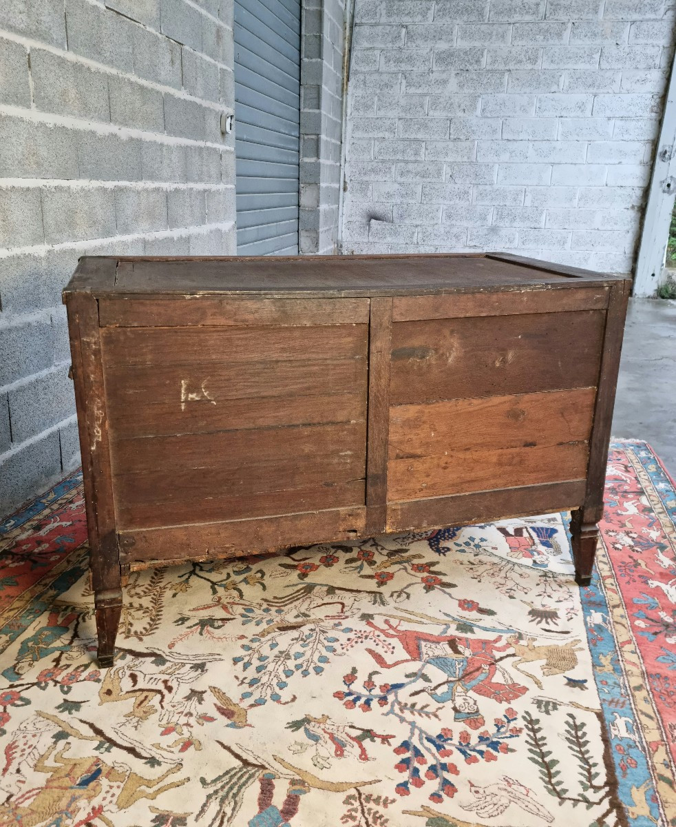Commode en acajou Louis XVI d'époque XVIII ème -photo-7