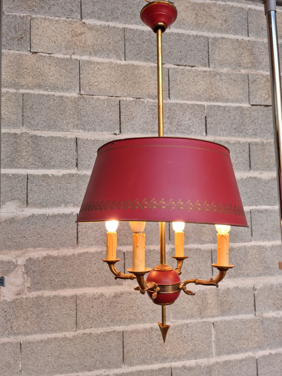  Bouillotte Chandelier, Empire/restoration Period, 20th Century-photo-2