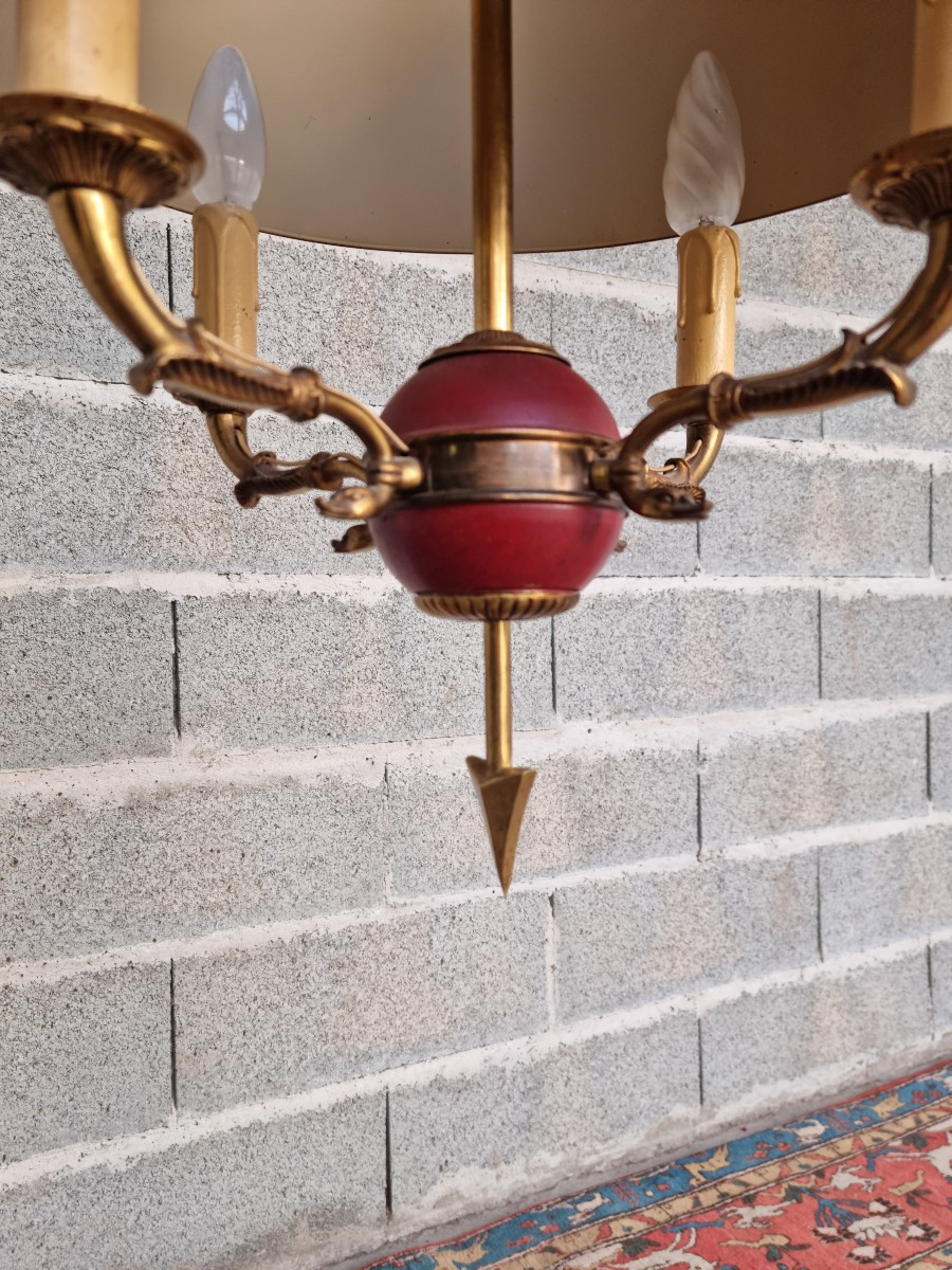  Bouillotte Chandelier, Empire/restoration Period, 20th Century-photo-1