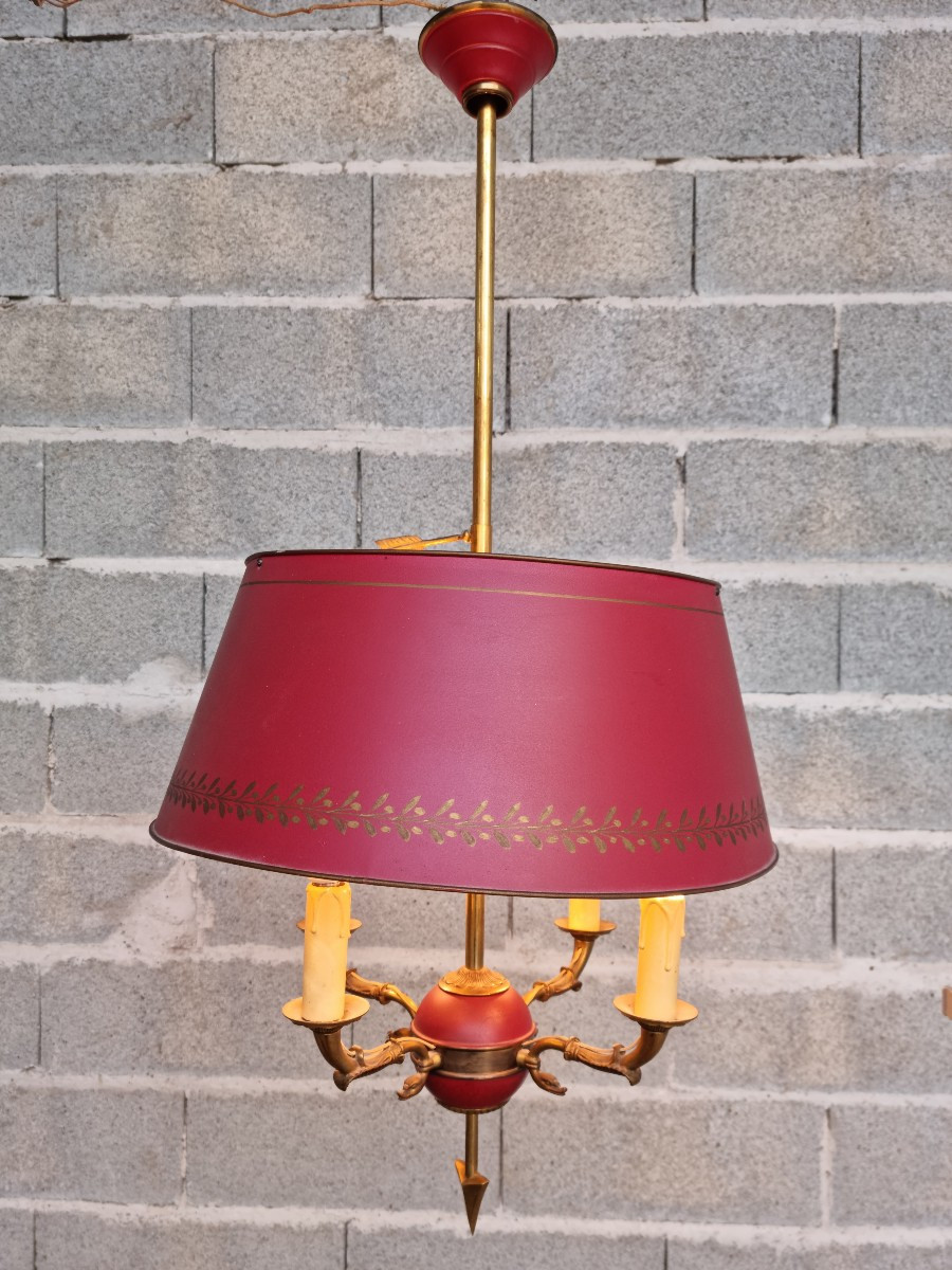  Bouillotte Chandelier, Empire/restoration Period, 20th Century