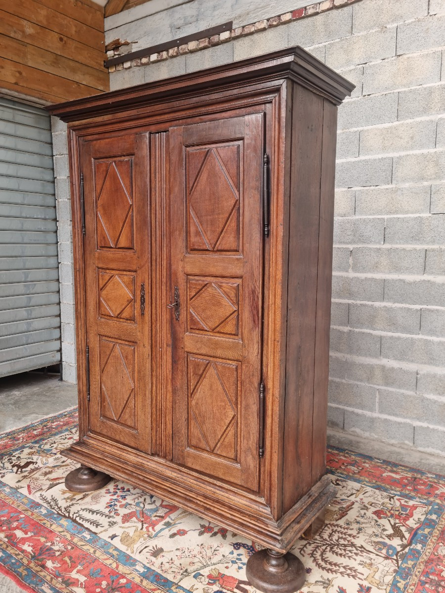 Armoire en chêne moulurée, Louis XIII, d'époque XVIIème -photo-3