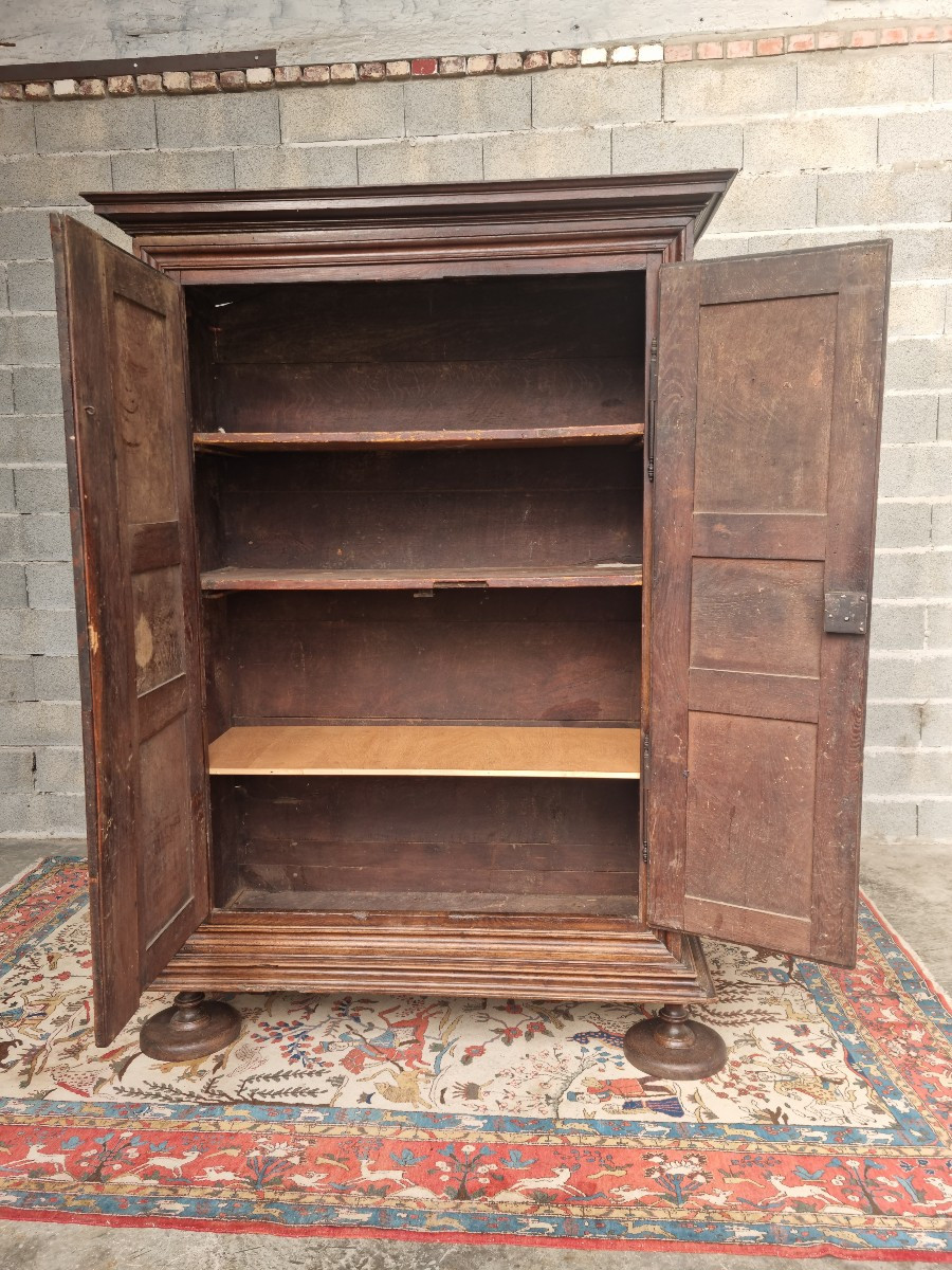 Armoire en chêne moulurée, Louis XIII, d'époque XVIIème -photo-3