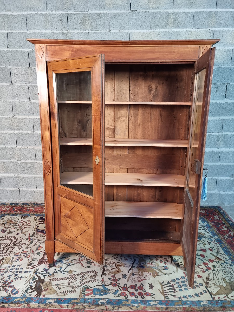 Solid Cherry Wood Bookcase, ©charles X, 19th Century -photo-1