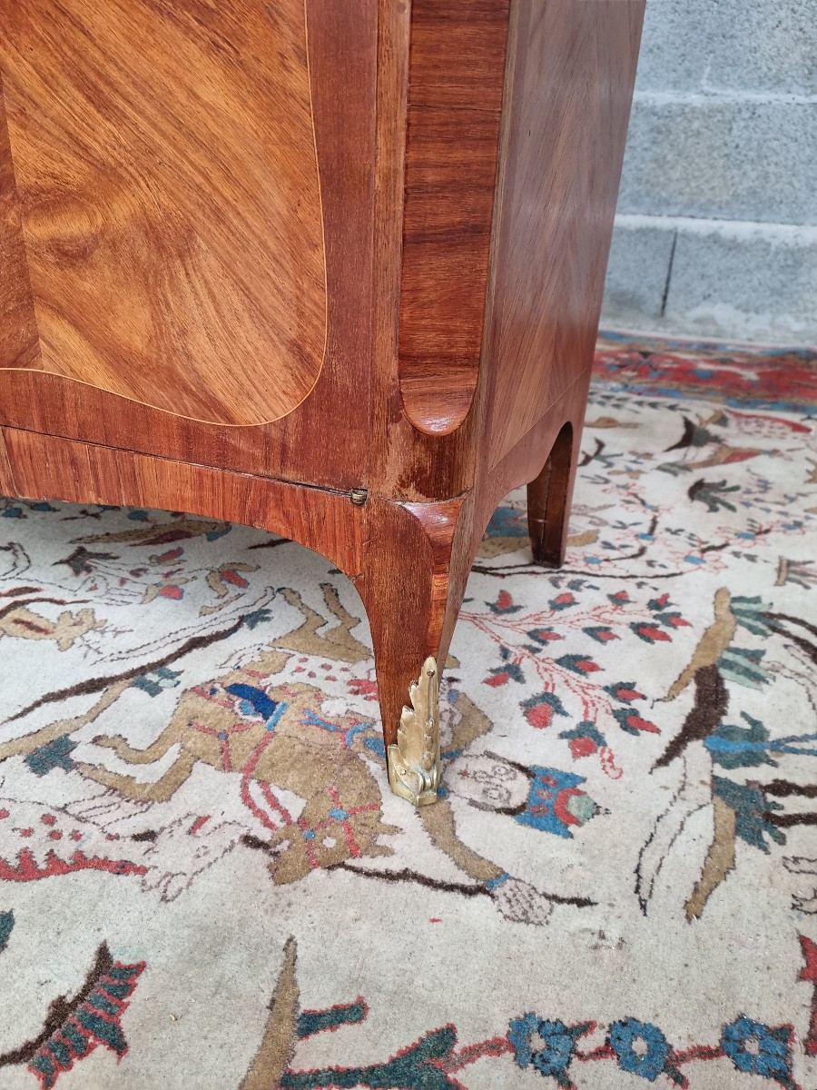Louis XV Style Mahogany And Rosewood Marquetry Secretary Desk, 20th Century-photo-1