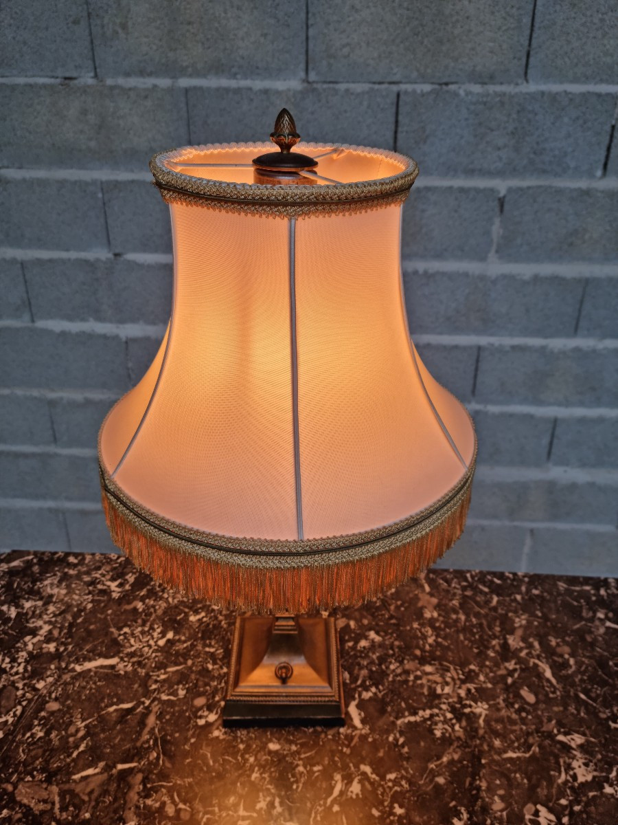 Lampe de table en bronze patiné , Empire, d'époque fin XIXème -photo-2