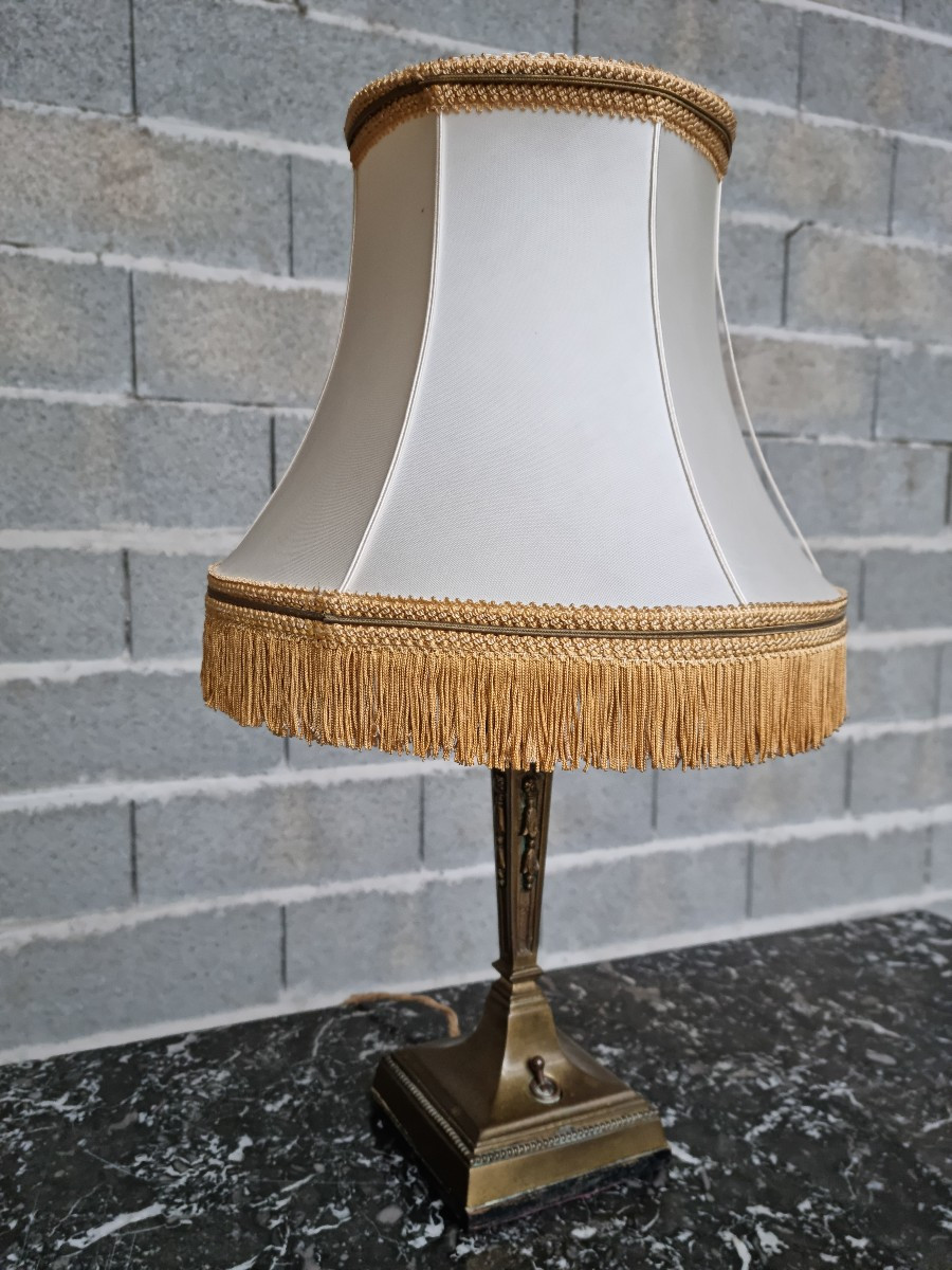 Lampe de table en bronze patiné , Empire, d'époque fin XIXème -photo-3