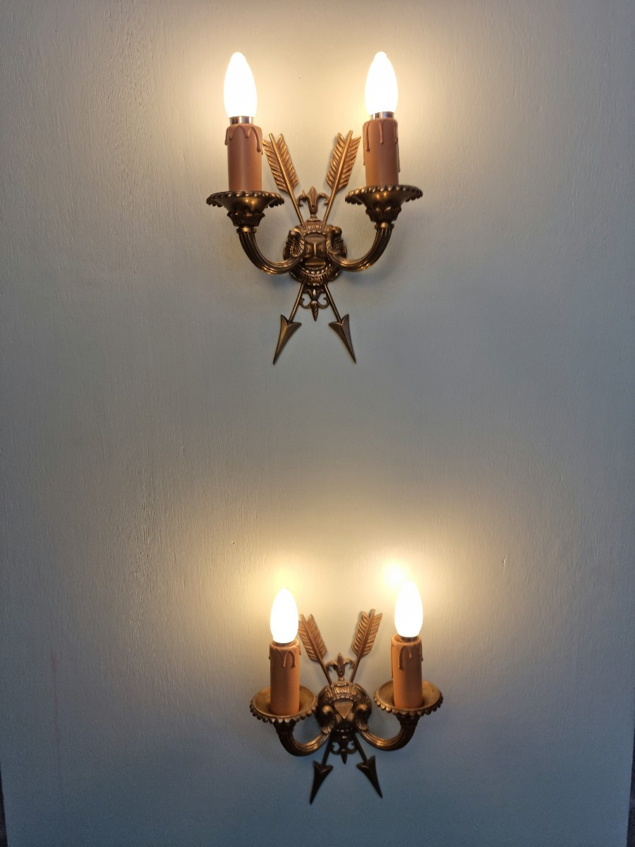 Paire d’appliques en bronze doré, Empire , d'époque XXᵉ siècle