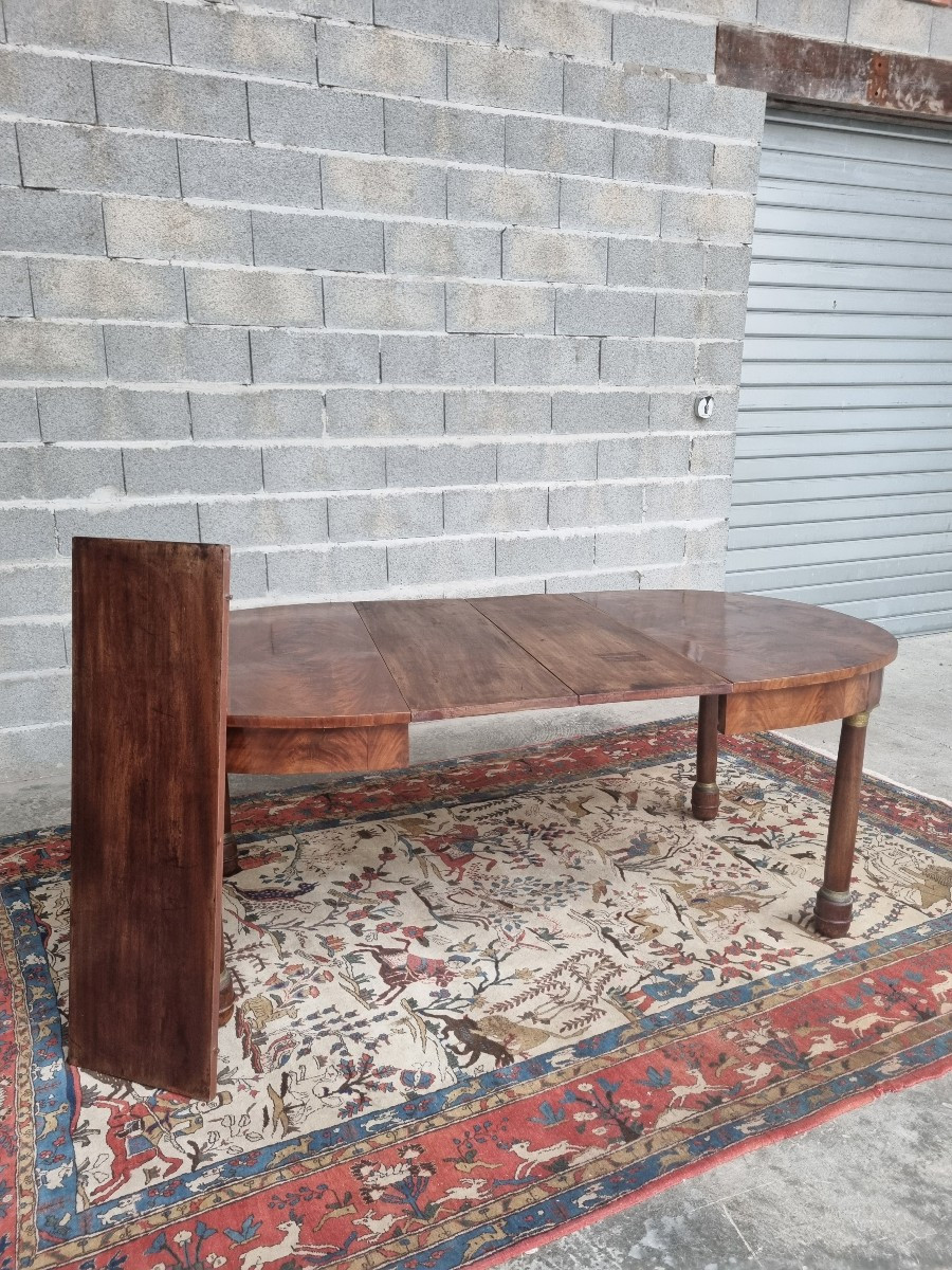 Mahogany Oval Table With Extensions, Empire Style, 20th Century-photo-1