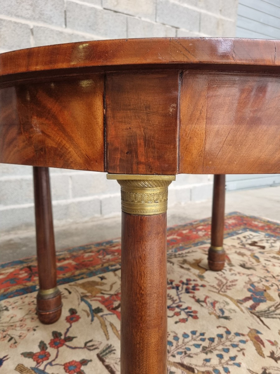 Mahogany Oval Table With Extensions, Empire Style, 20th Century-photo-4