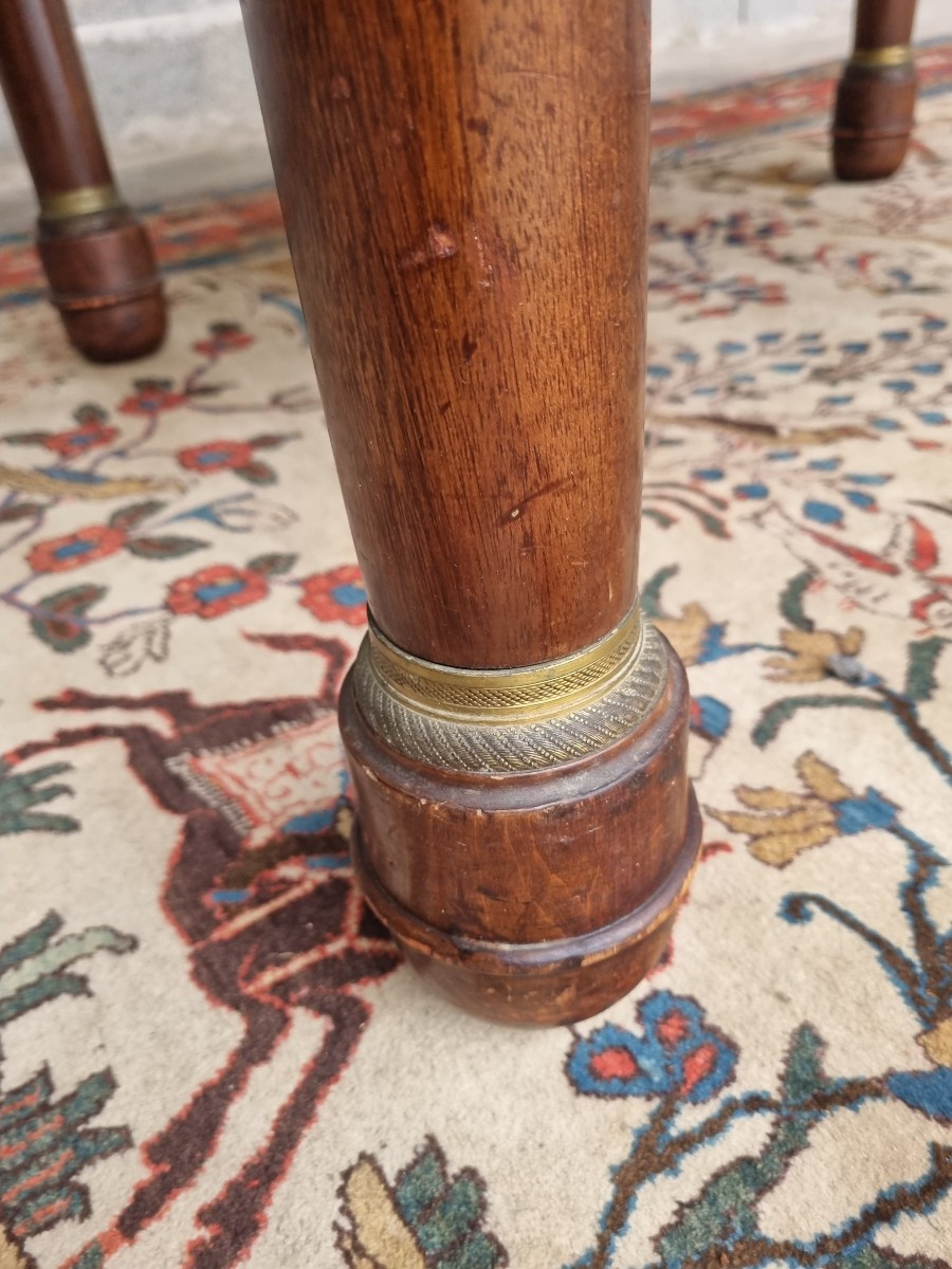 Mahogany Oval Table With Extensions, Empire Style, 20th Century-photo-5