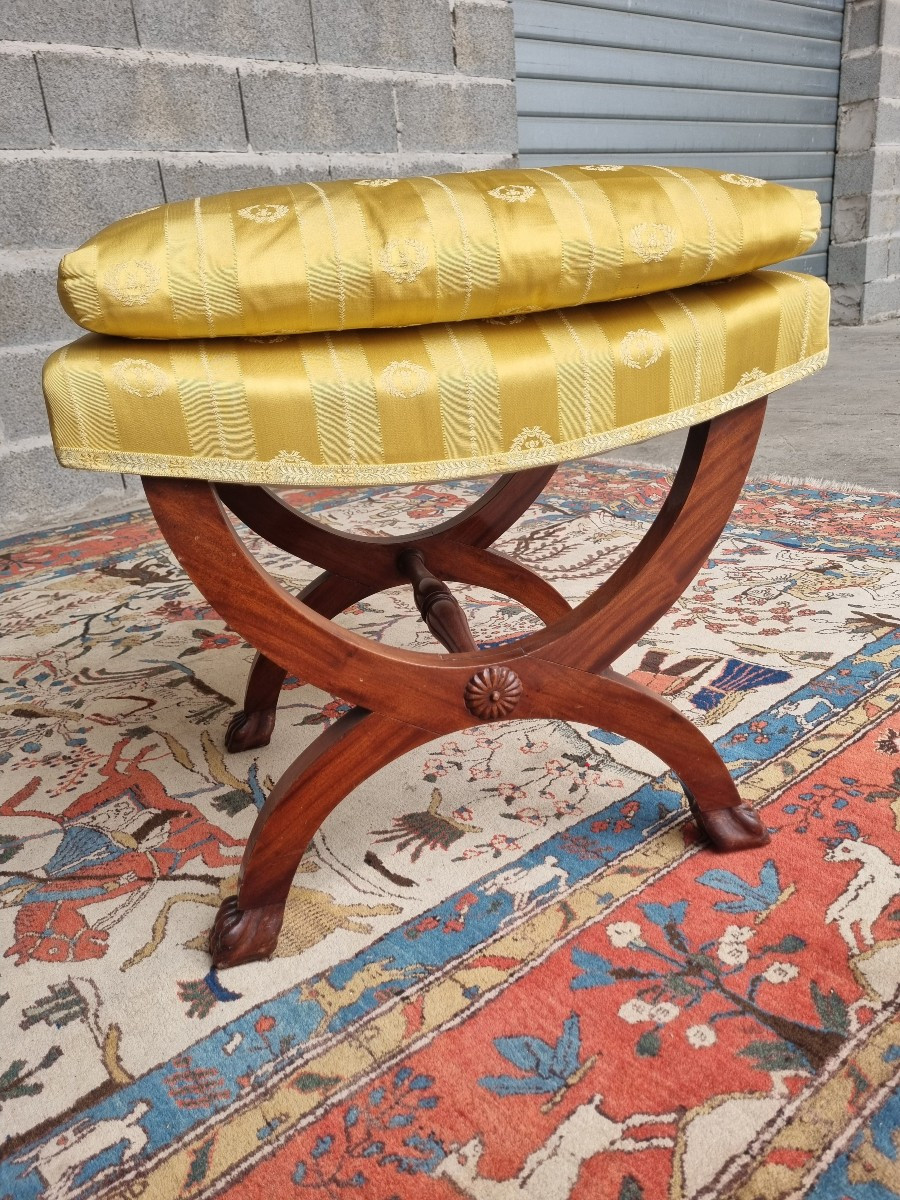 Tabouret curule,  Empire en acajou – XXᵉ siècle-photo-3