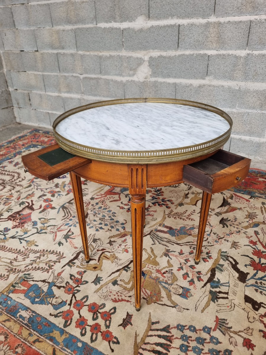 Table bouillotte en acajou, Louis XVI , d'époque XXᵉ siècle-photo-4