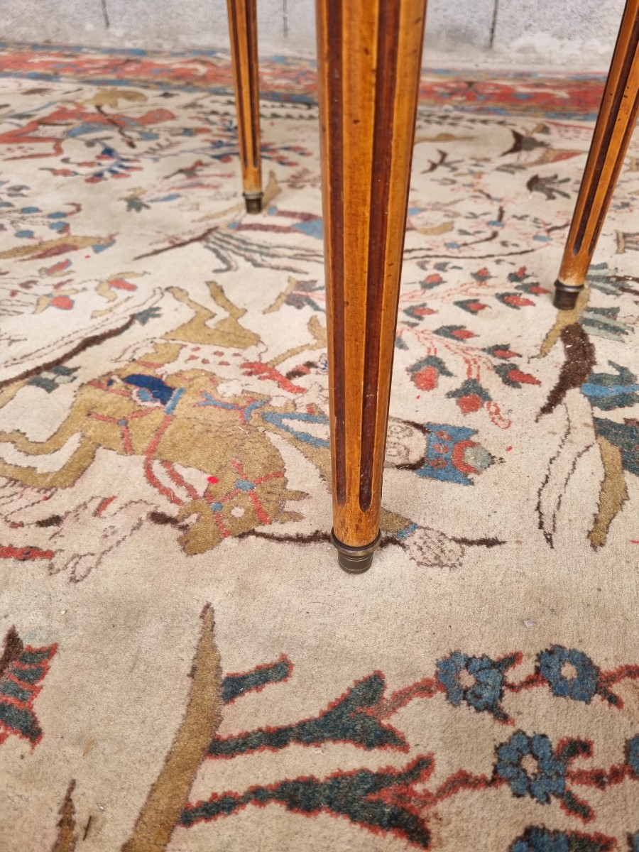 Table bouillotte en acajou, Louis XVI , d'époque XXᵉ siècle-photo-2