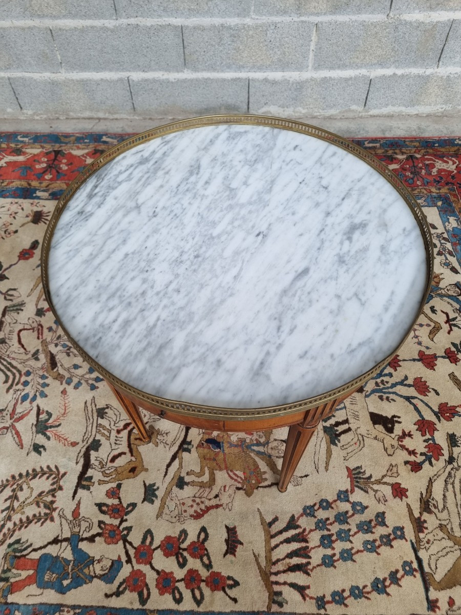Table bouillotte en acajou, Louis XVI , d'époque XXᵉ siècle-photo-3