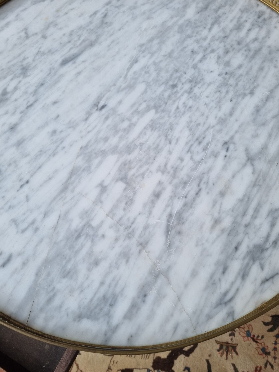 Table bouillotte en acajou, Louis XVI , d'époque XXᵉ siècle-photo-6