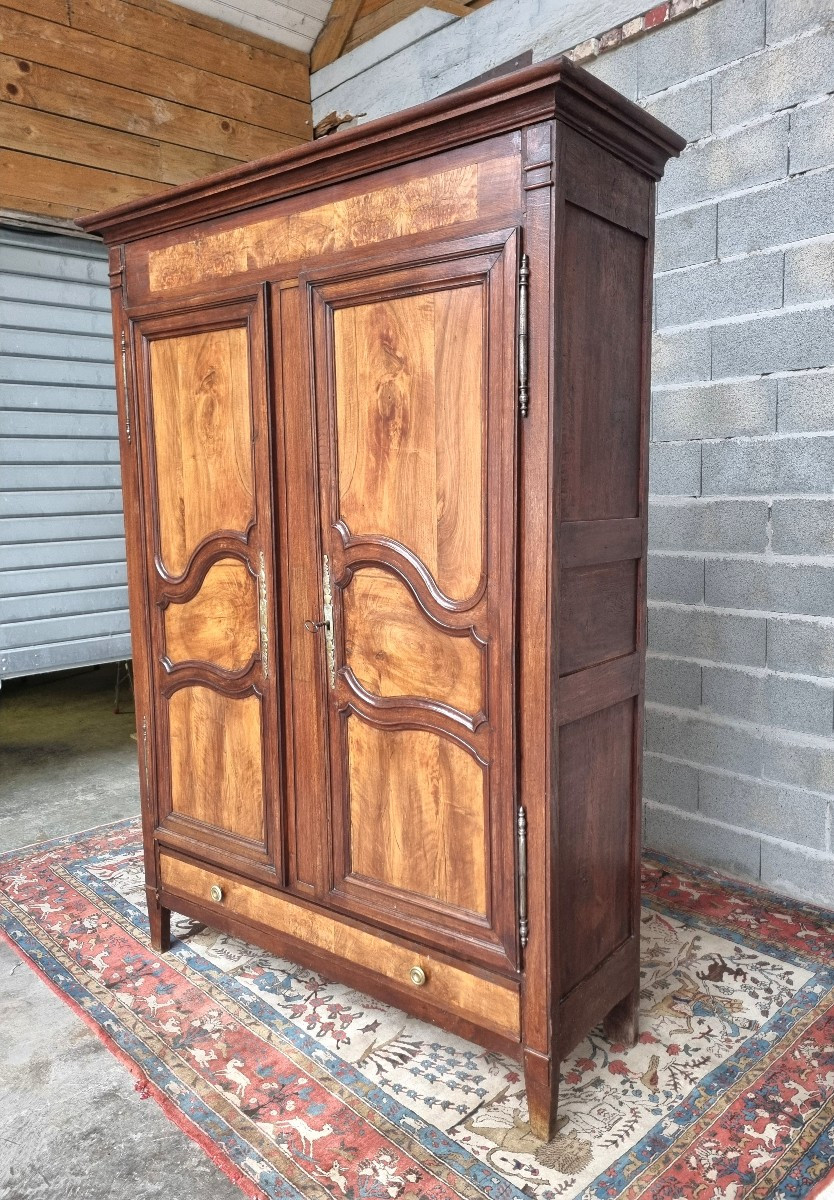 Armoire Louis XVI en chêne et acajou – d'époque XVIIIᵉ siècle-photo-3