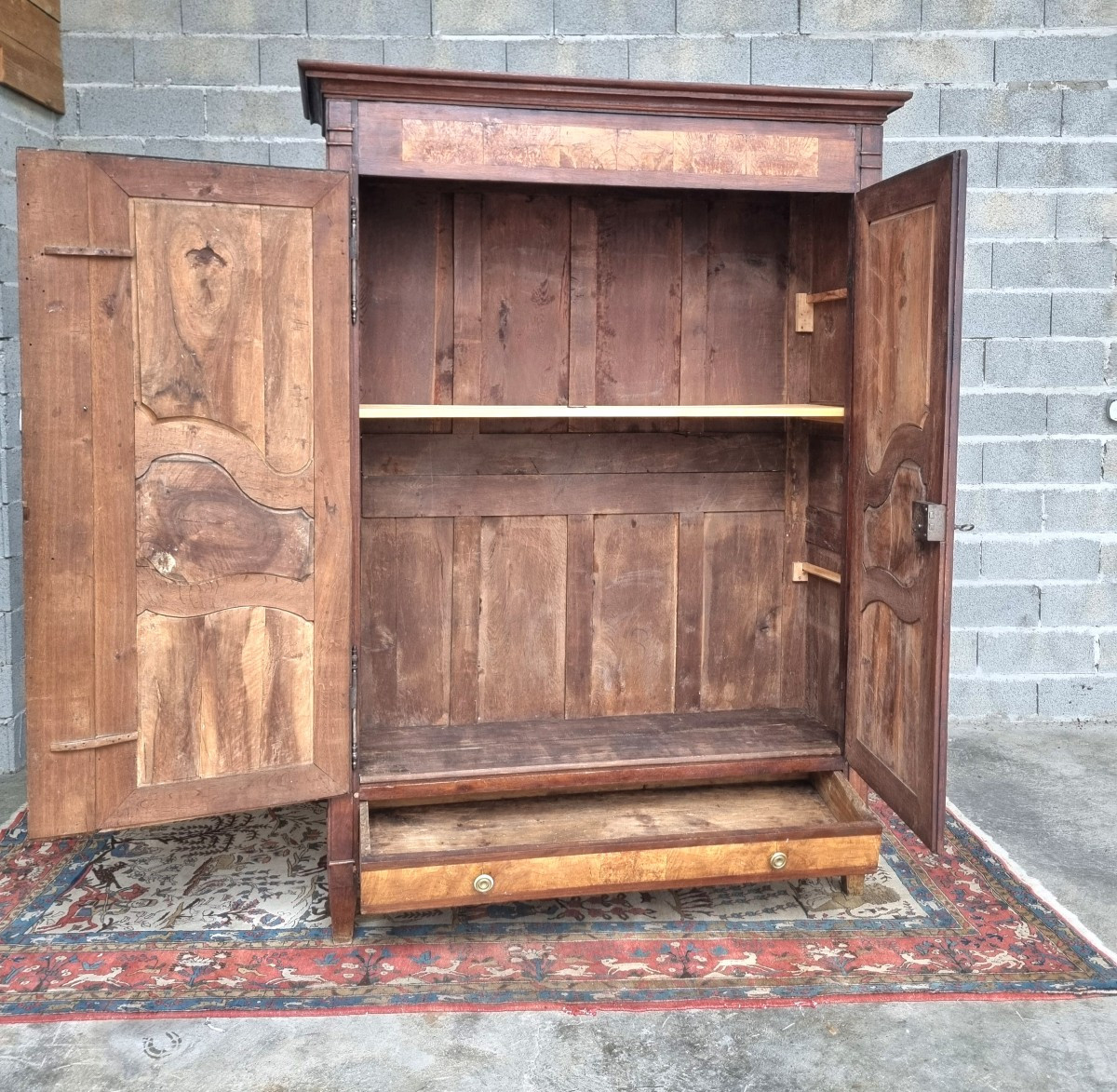 Armoire Louis XVI en chêne et acajou – d'époque XVIIIᵉ siècle-photo-4