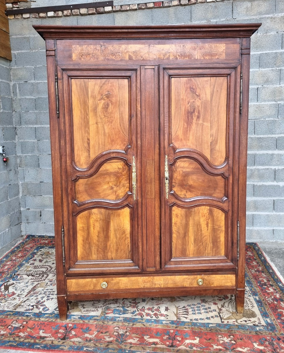 Armoire Louis XVI en chêne et acajou – d'époque XVIIIᵉ siècle-photo-3