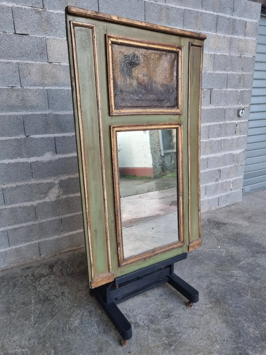 Louis XVI Period Trumeau, 18th Century – Painting And Mirror-photo-3