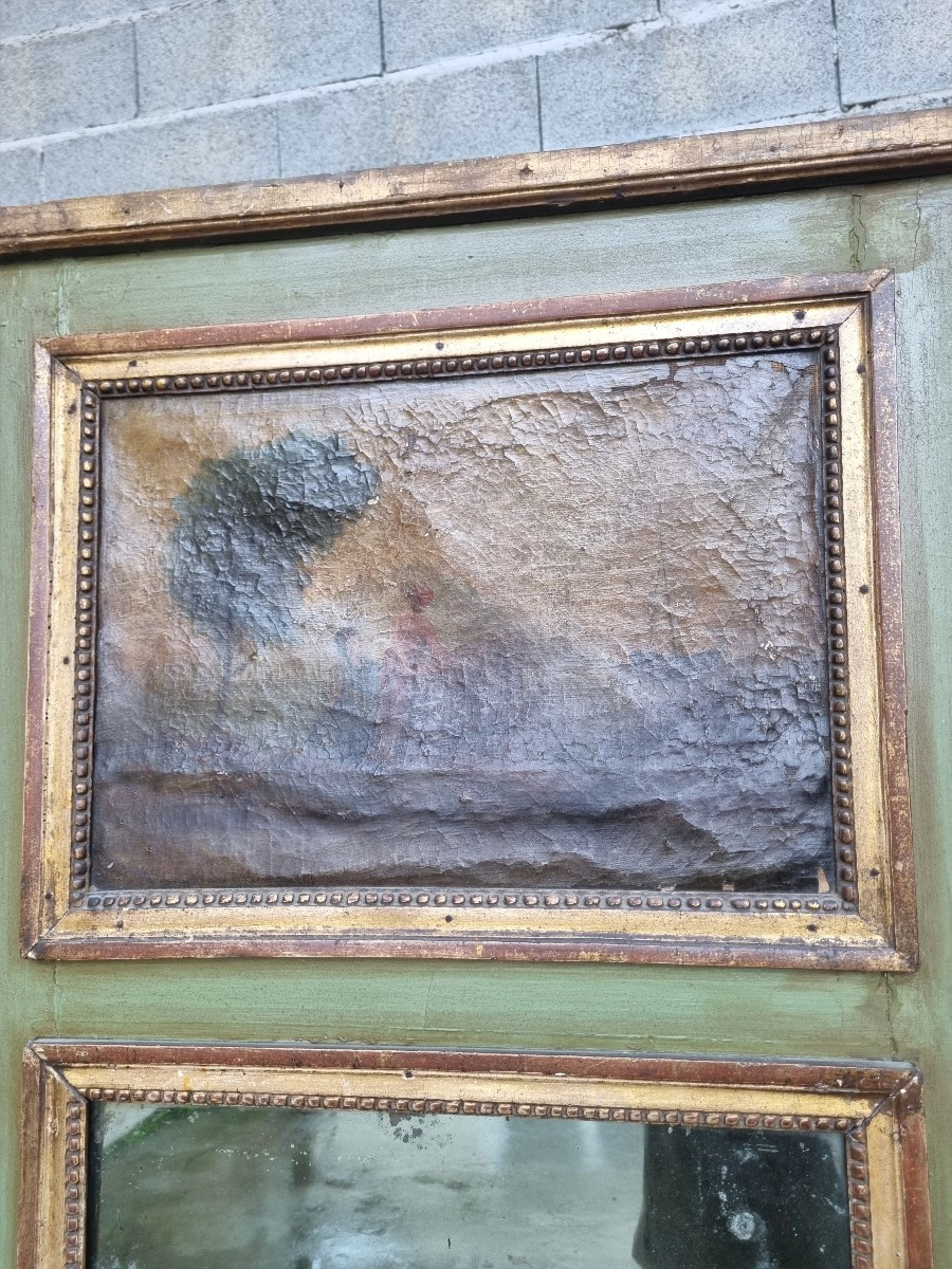 Louis XVI Period Trumeau, 18th Century – Painting And Mirror-photo-6