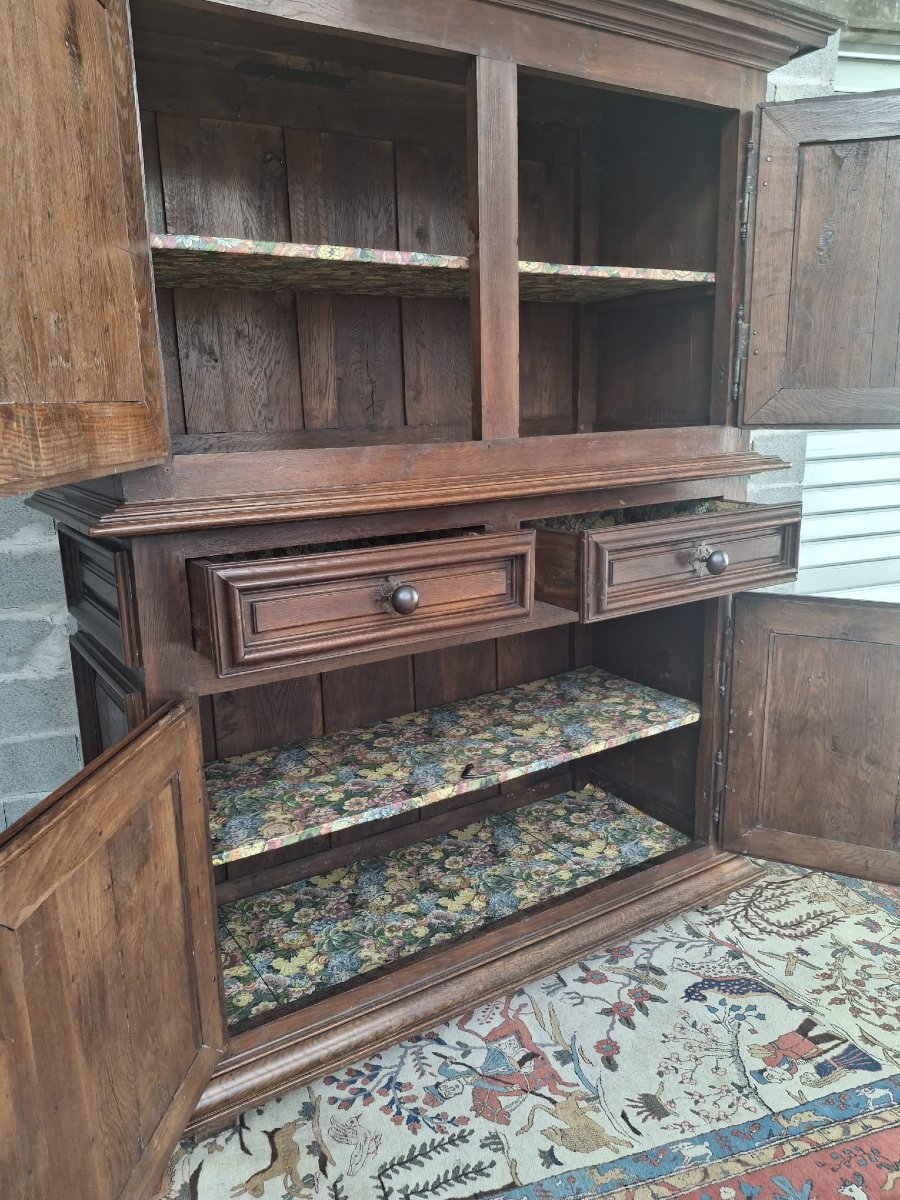 Buffet quatre portes, en chêne sculpté, Régence d'époque XVIIIème-photo-1