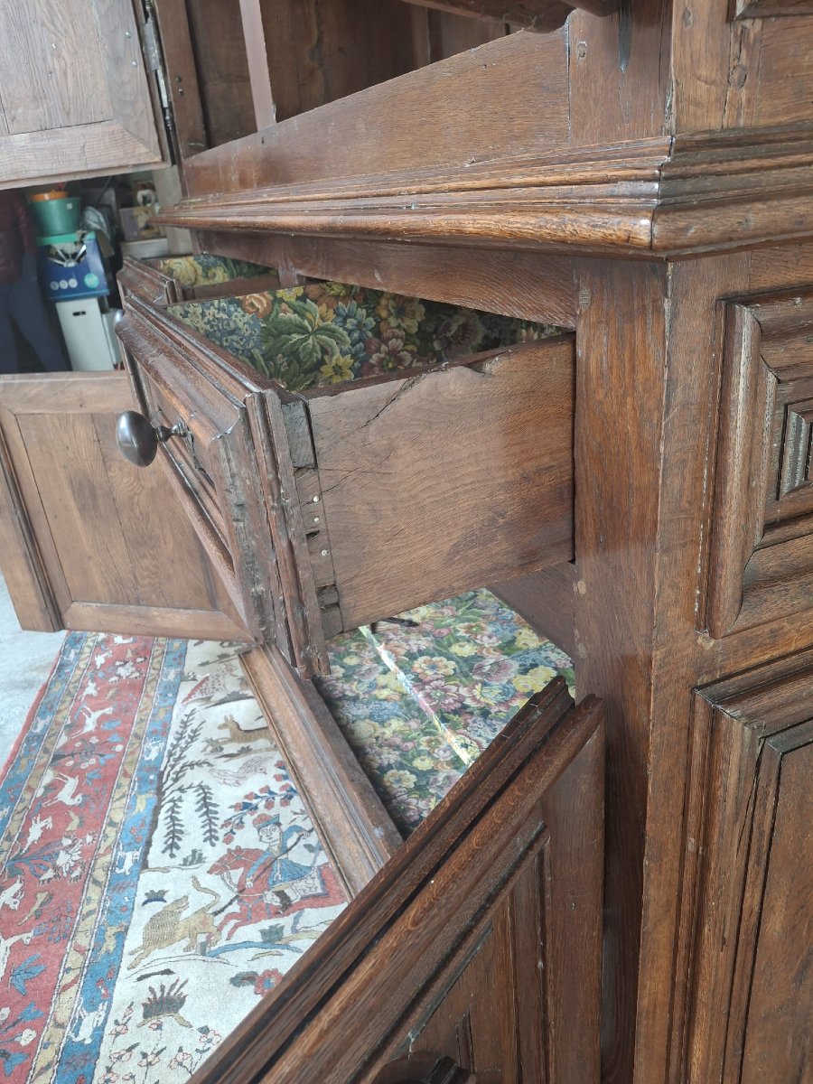 Buffet quatre portes, en chêne sculpté, Régence d'époque XVIIIème-photo-4