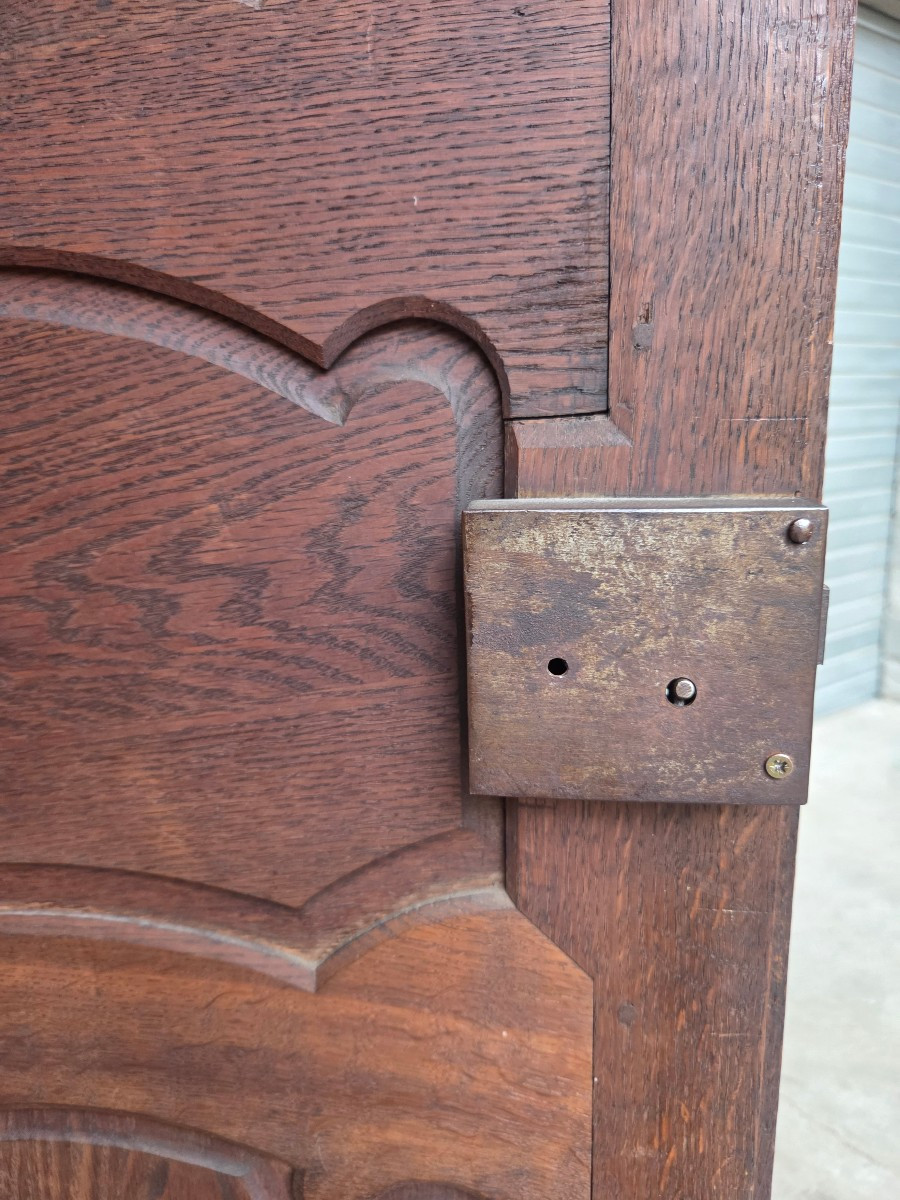Armoire Louis XV en chêne massif , d'époque XVIIIᵉ -photo-3