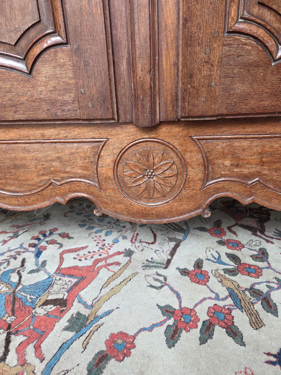 Armoire Louis XV en chêne massif , d'époque XVIIIᵉ -photo-5