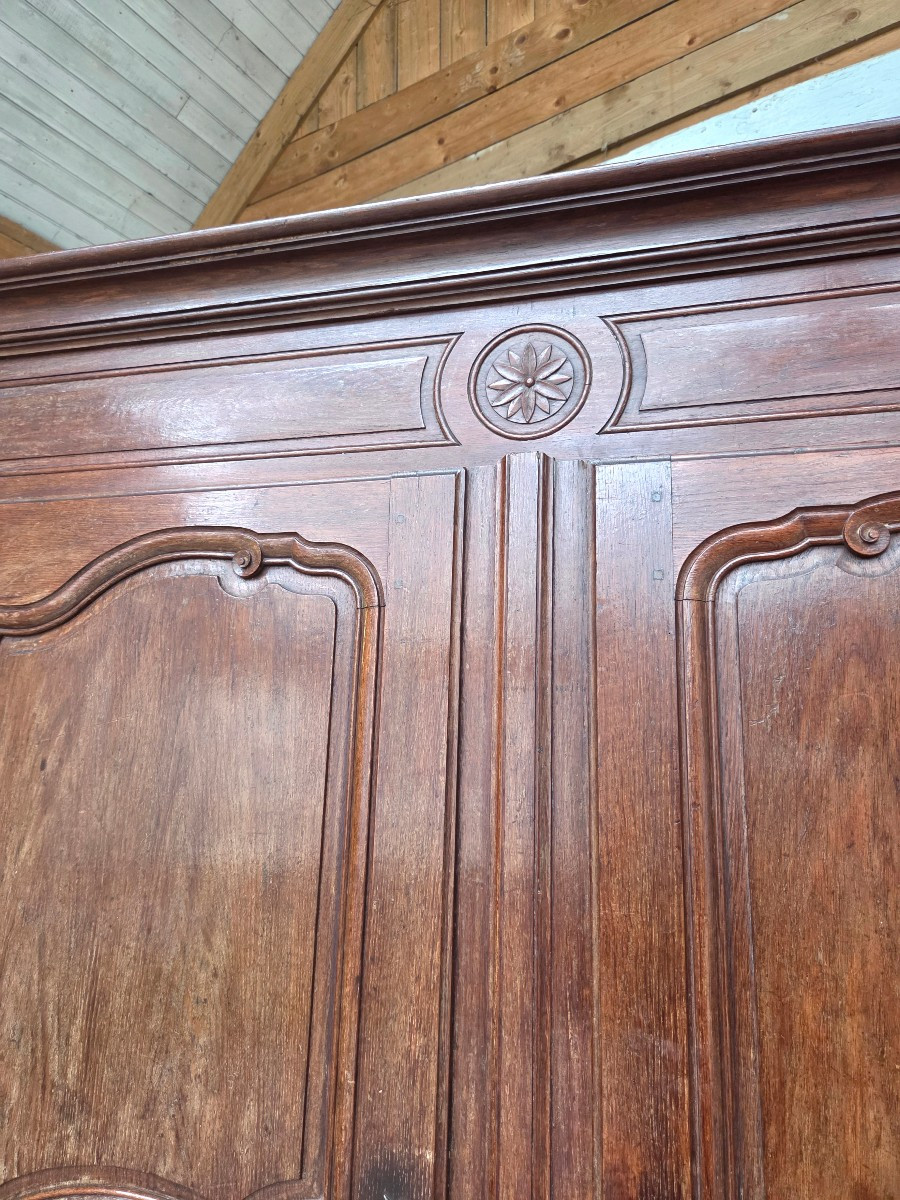 Armoire Louis XV en chêne massif , d'époque XVIIIᵉ -photo-6