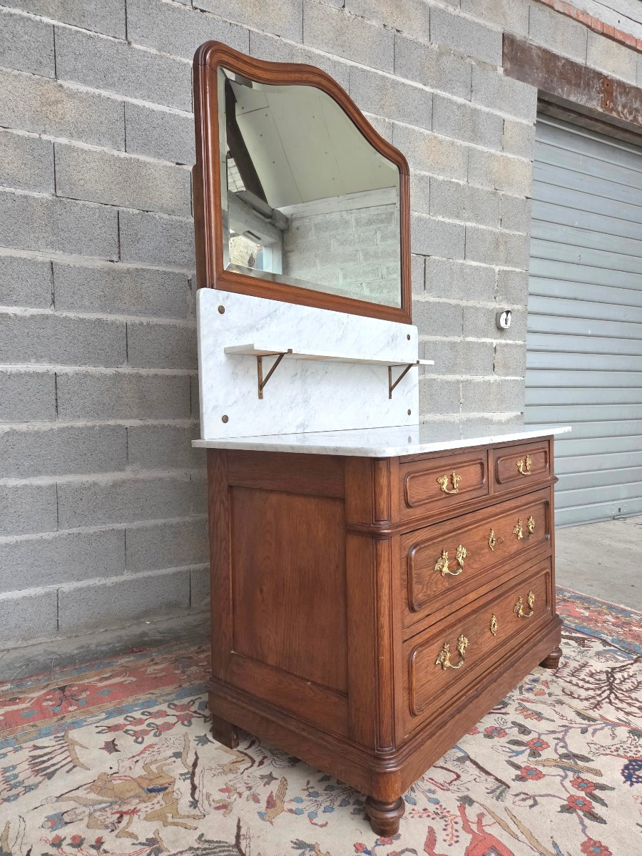 Commode de toilette , en chêne, Louis-Philippe – XIXème-photo-3