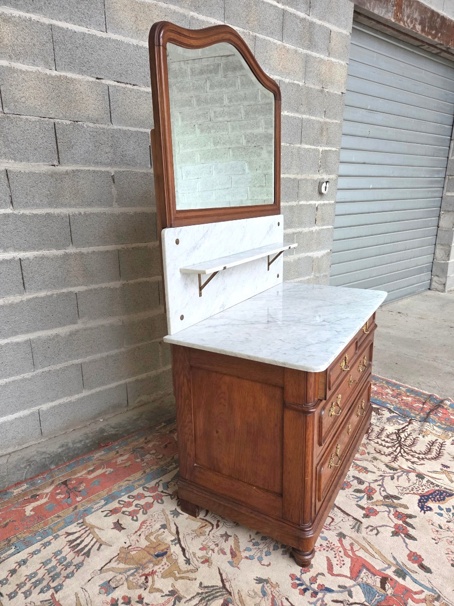 Commode de toilette , en chêne, Louis-Philippe – XIXème-photo-1