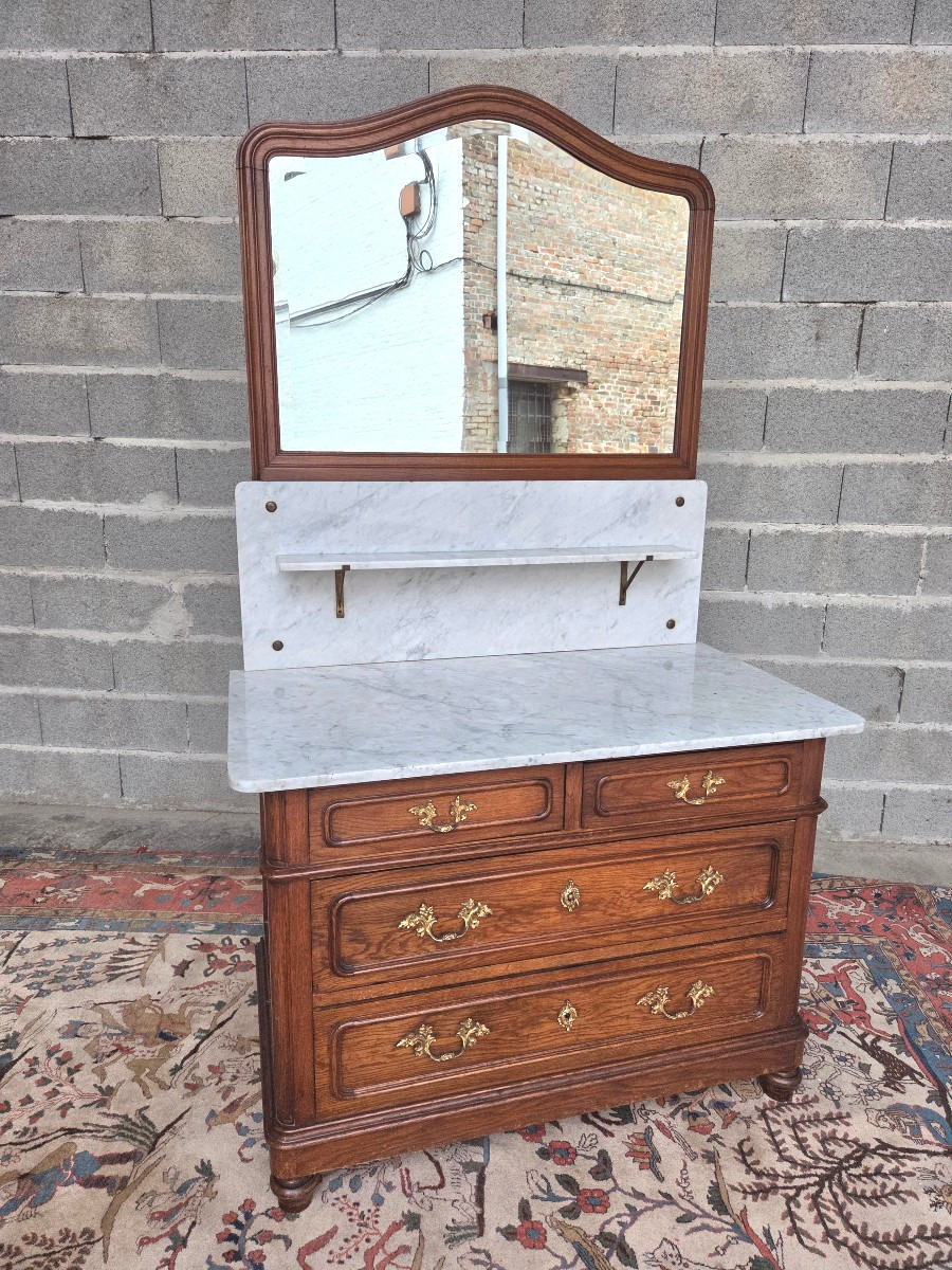 Commode de toilette , en chêne, Louis-Philippe – XIXème-photo-2