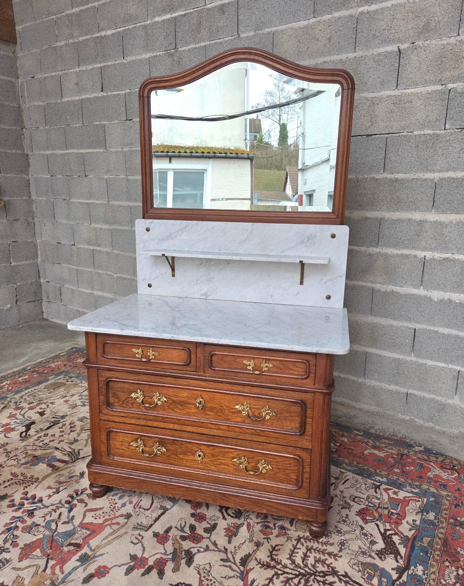 Commode de toilette , en chêne, Louis-Philippe – XIXème-photo-3