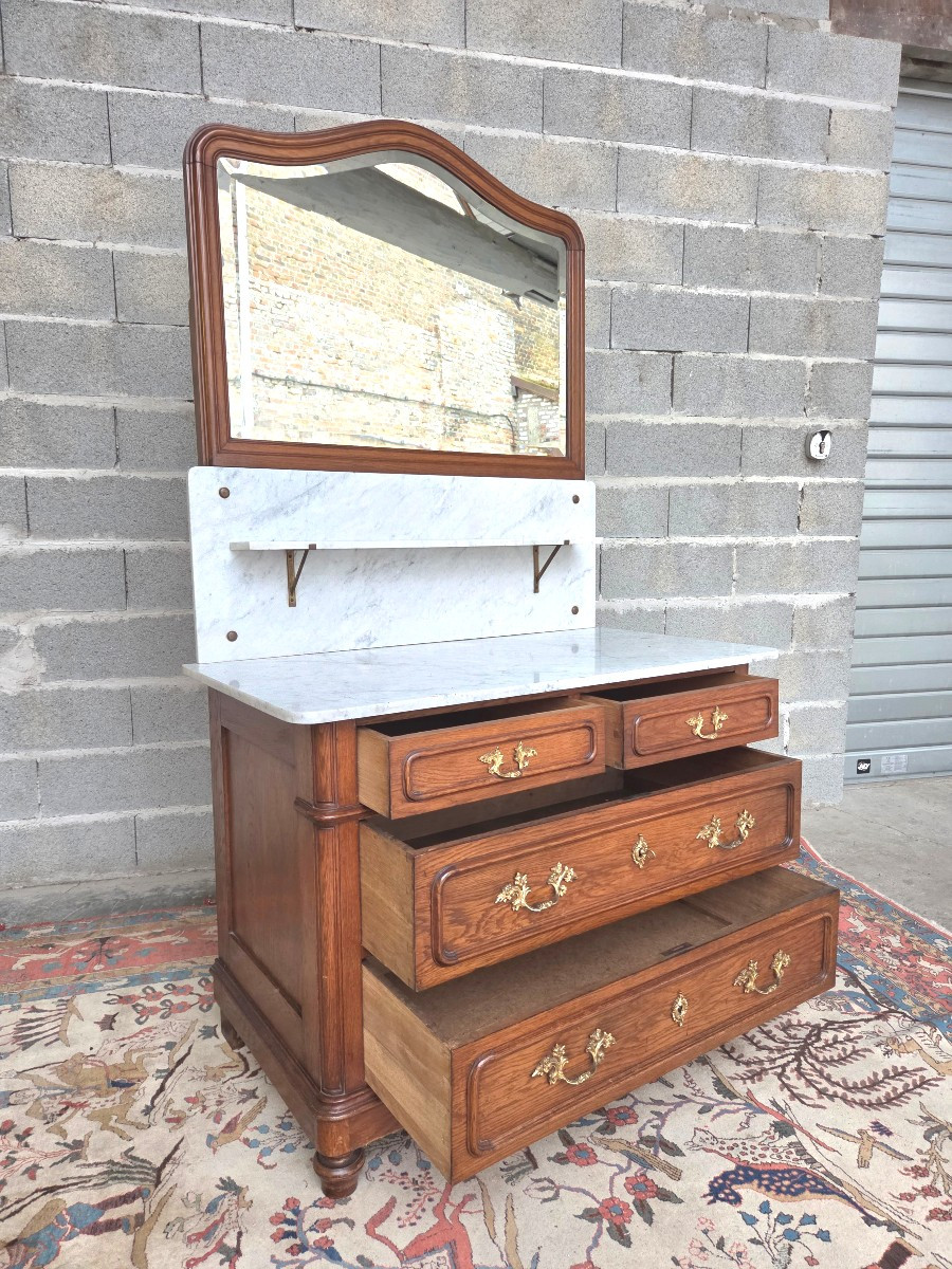 Commode de toilette , en chêne, Louis-Philippe – XIXème-photo-4