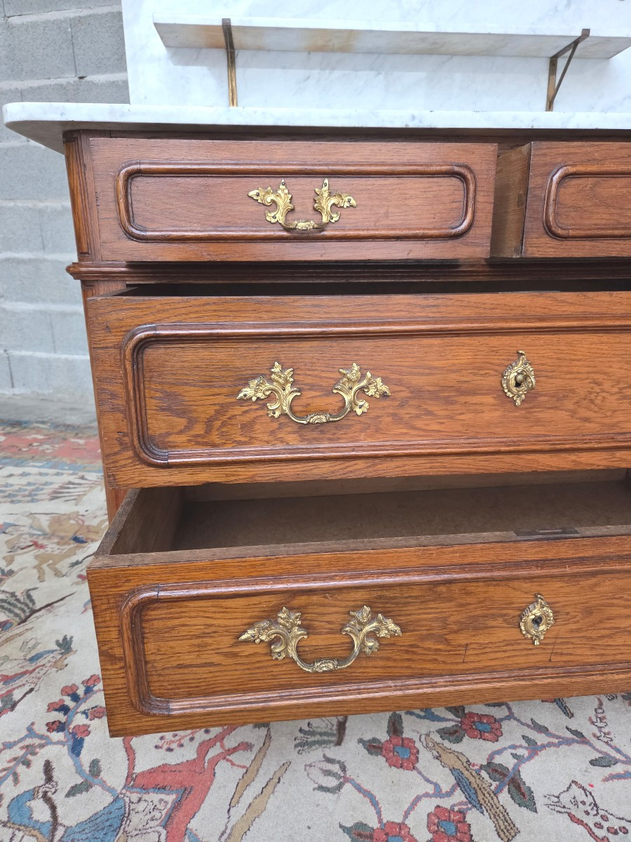 Commode de toilette , en chêne, Louis-Philippe – XIXème-photo-5