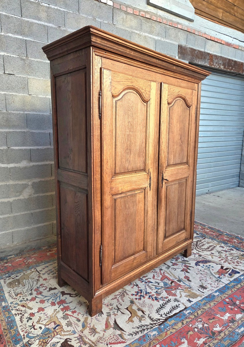 Louis XV Style Oak Wardrobe With Moldings, 18th Century-photo-3
