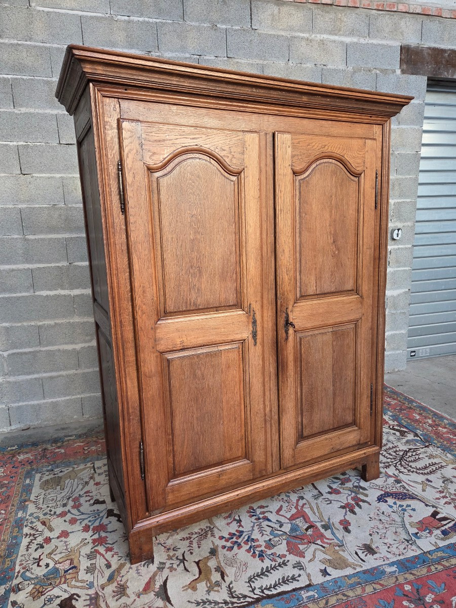 Louis XV Style Oak Wardrobe With Moldings, 18th Century-photo-6