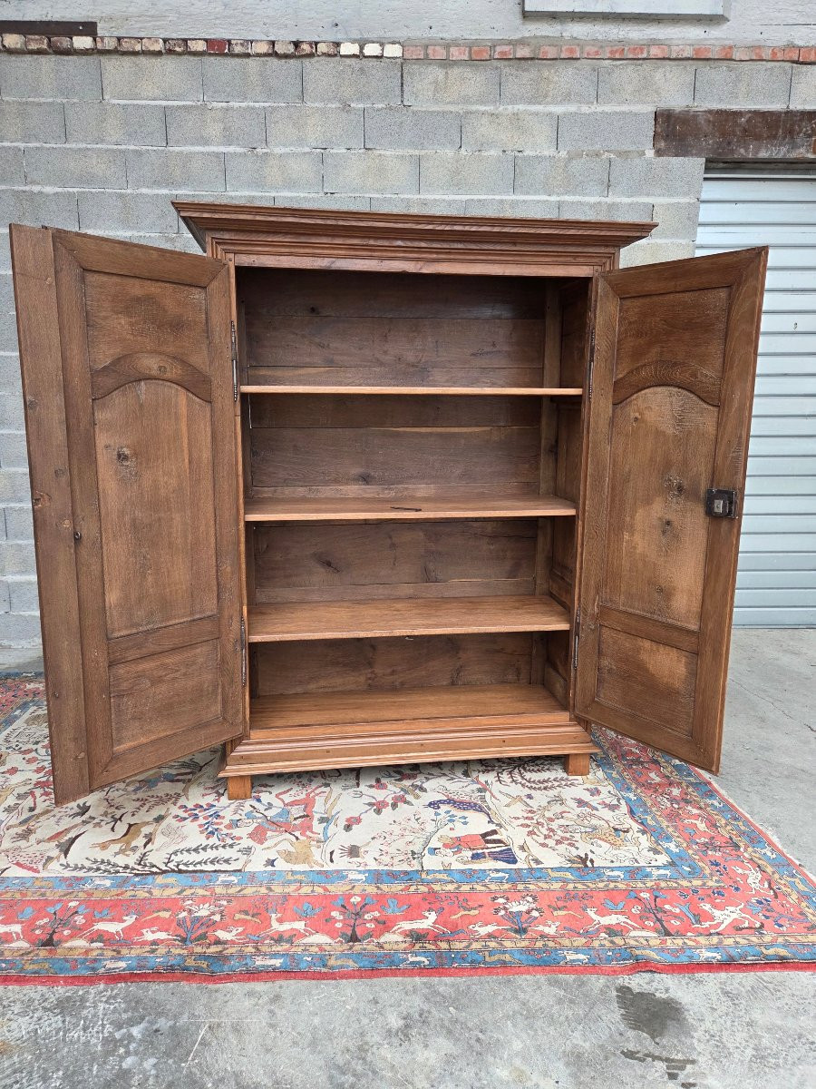 Moulded Oak Wardrobe, Louis XIV Style, 18th Century.-photo-4